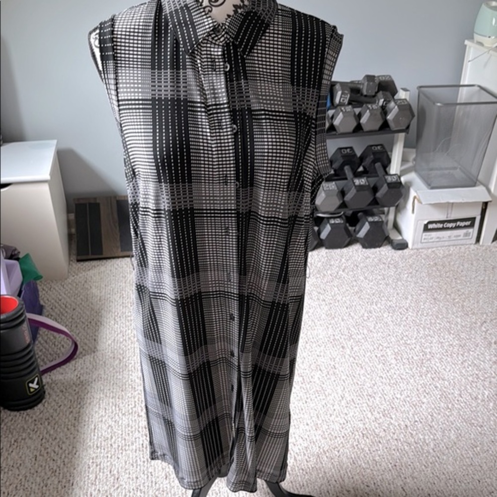 Brooks Brothers black and white sleeveless dress size L